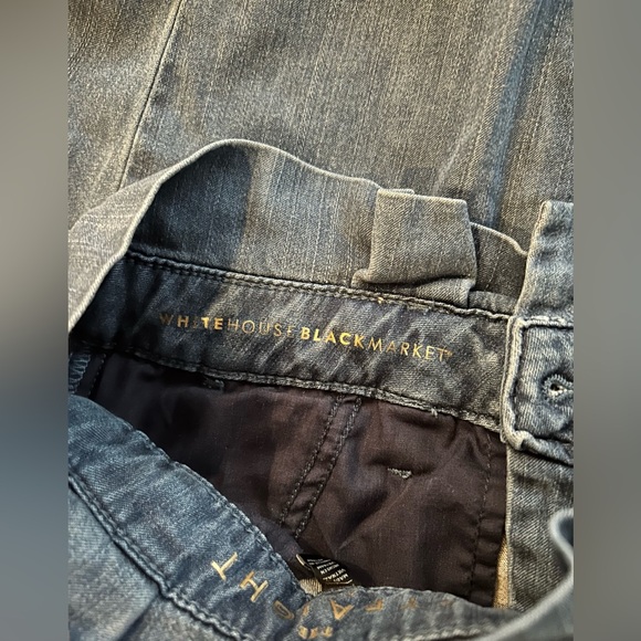 WHITE HOUSE BLACK MARKET Paperbag Waist High Rise Staight Ankle Jeans Womens 6 - Picture 7 of 7